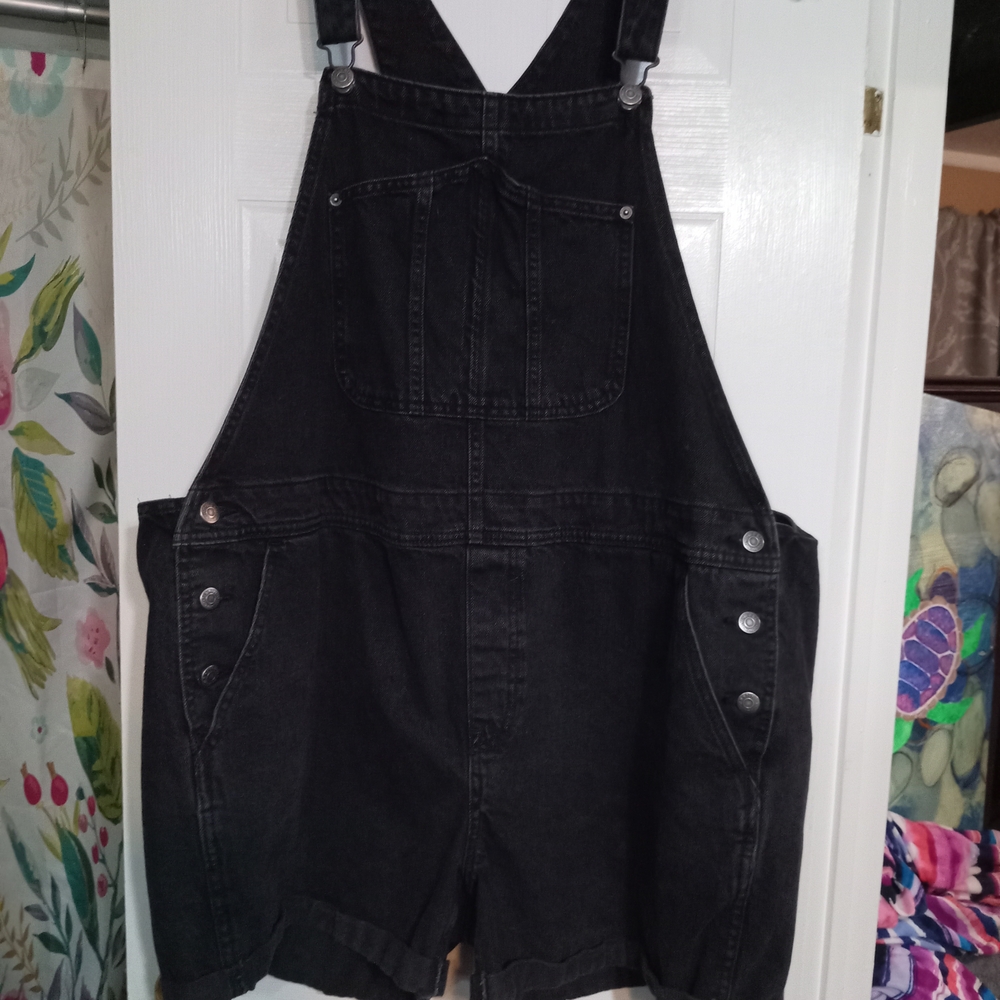 Old Navy Black Denim Overalls